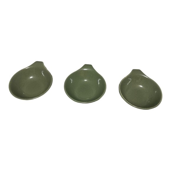 Russell Wright Vintage Green Ceramic Small Salad Bowls Set Of 3 - Picture 1 of 6